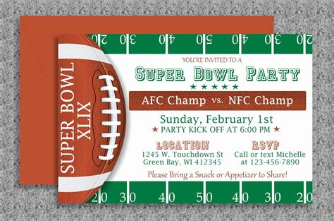 Beautiful Superbowl Party Invitation Template In 2020 Super Bowl