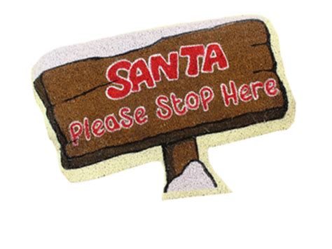 Jvl Santa Please Stop Here Shaped Pvc Coir Mat · Homestead