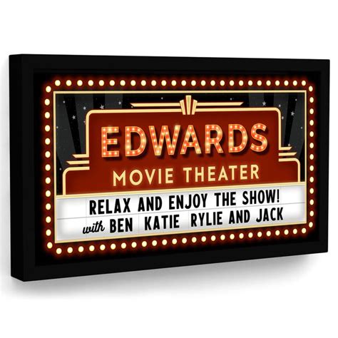 Personalized Movie Theater Sign Theatre Sign Movie Room Movie Theater