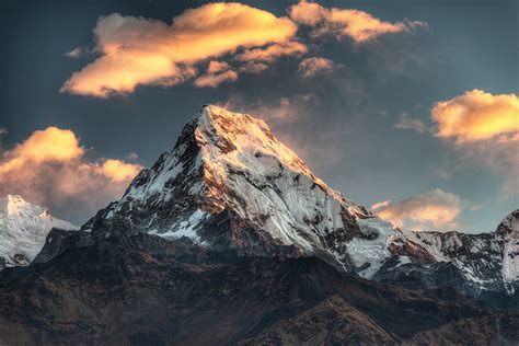 Poon Hill Top Snow Nepal Mountain Wallpapers Hd