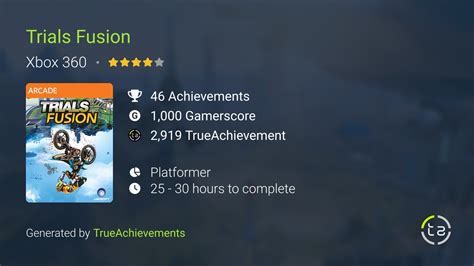 Trials Fusion Xbox 360 Achievements Trueachievements