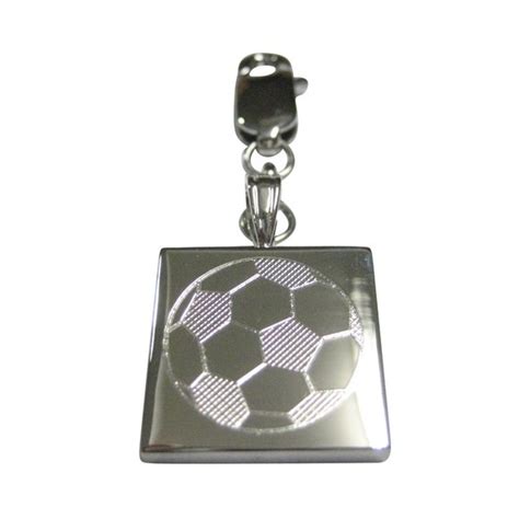 Kiola Designs Accessories Etched Soccer Ball Pendant Zipper Pull