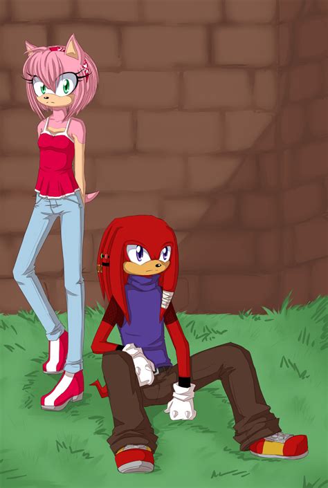 Amy And Knuckles Waiting Around By Scandinavianmonkey On Deviantart