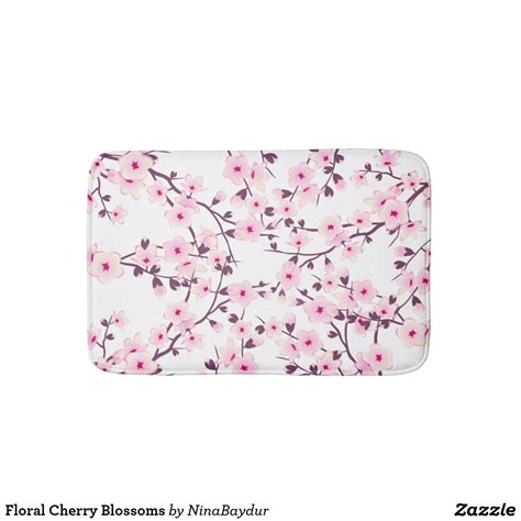 Floral Cherry Blossoms Bathroom Bath Mats Bath Mat Rug Bathroom Ideas