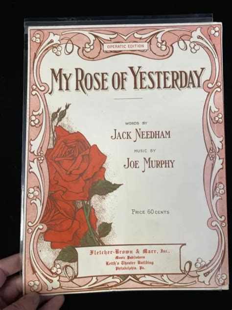 Rare Vintage Sheet Music Early 1900s My Rose Of Yesterday 1000