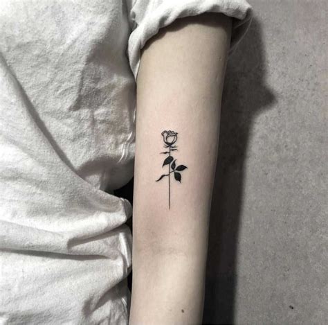 Beautiful Minimalist Rose Tattoo Flower Tattoo Arm