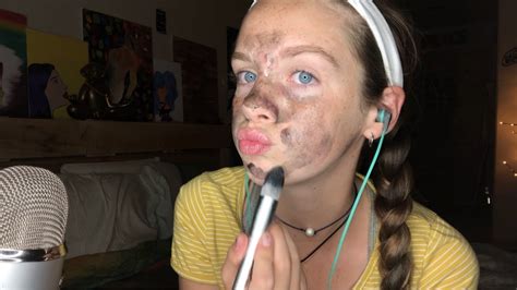asmr applying a face mask and spilling tea youtube