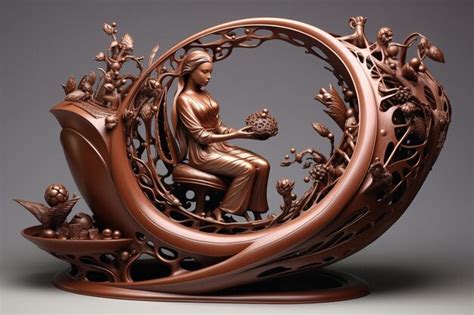 Premium Ai Image A Statue Of A Woman Holding A Bowl With A Bowl Of Fruit