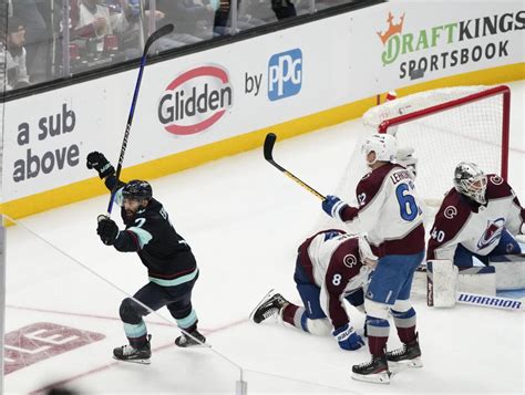 Eberles Ot Winner Lifts Kraken Past Avs 3 2 To Even Series The San