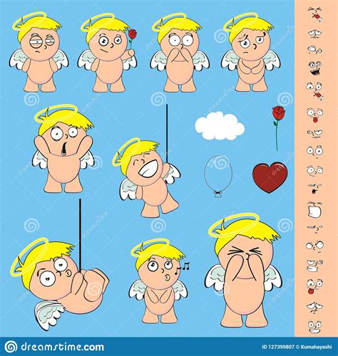 The best selection of royalty free angel cartoon cherub vector art, graphics and stock illustrations. Cherub Angel Cartoon Expressions Collection Stock Vector ...