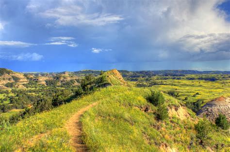 Path At The Top Of The Hill At Theodore Roosevelt National Park North