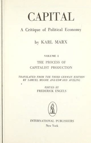 Capital A Critique Of Political Economy Edition Open Library
