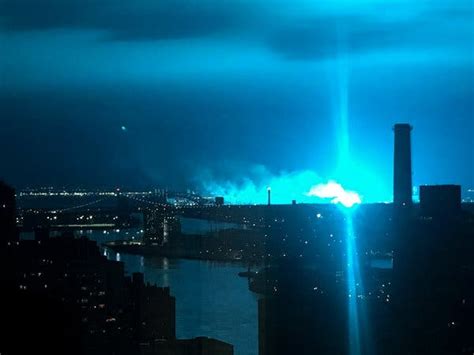 It is a concept about an imaginary tranquil oasis above the mega developed and polluted city where one can escape from the everyday noise and stress. New York Sky Turns Bright Blue After Fire at Con Ed ...