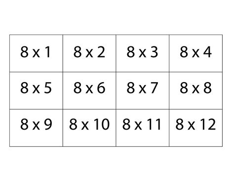 Printable Multiplication Table Cards Printable Multiplication Flash Cards