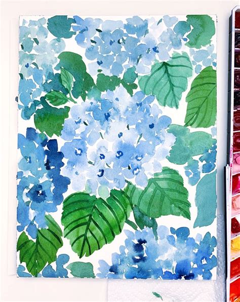 How To Paint Loose Watercolor Hydrangea Watercolor Hydrangea Flower