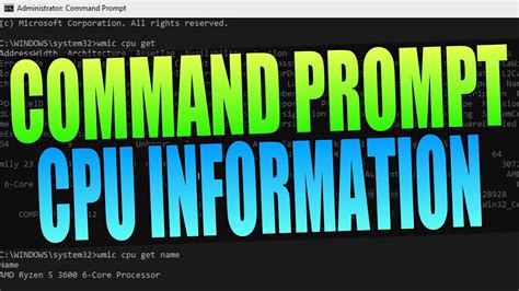 Get Cpu Information Using Cmd In Windows 10 Good To Know Youtube