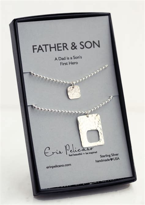The 100 bests gifts for dad to unwrap this father's day. Father Son Tag Necklace Set | Fine Artisan Jewelry Erin ...