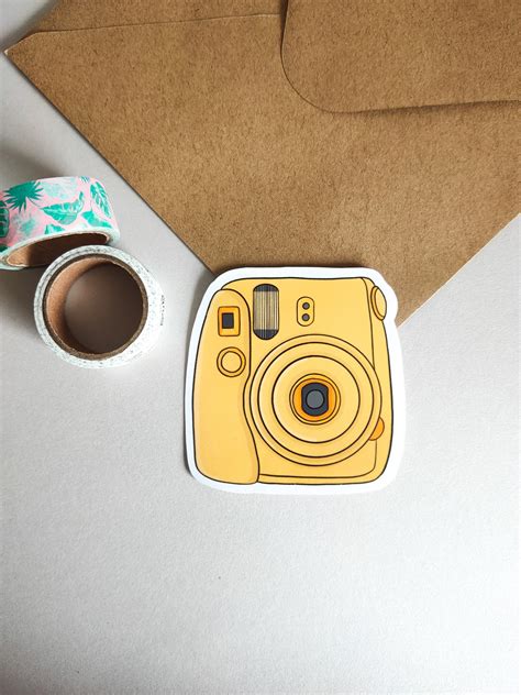 Yellow Polaroid Sticker Polaroid Camera Sticker Cute Etsy