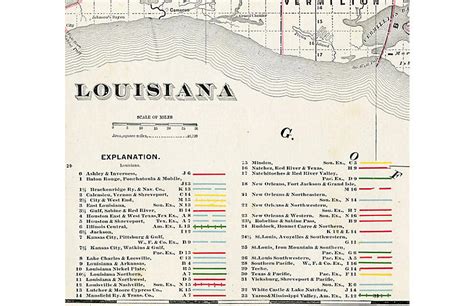 Prints With A Past Louisiana Railroad Map 1897 One Kings Lane