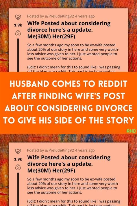 Husband Comes To Reddit After Finding Wife S Post About Considering Divorce To Give His Side Of