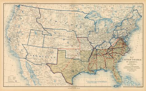 Civil War Atlas Plate 168 Map Of The United States Of America Showing