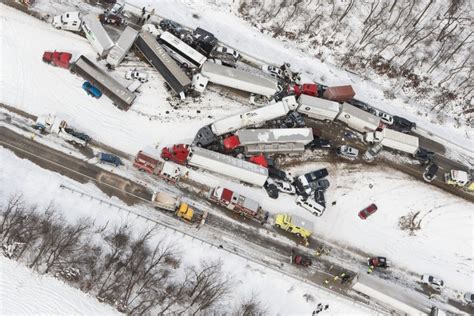 Pennsylvania 50 Car Crash During Total Whiteout Snowstorm Leaves 3