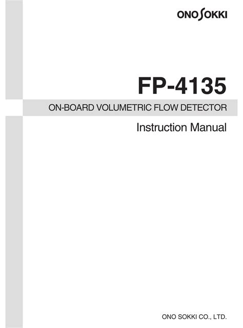 Ono Sokki Fp 4135 Instruction Manual Pdf Download Manualslib