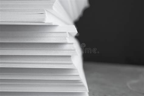 Stack Of Blank White Paper On Table Space For Text Stock Photo Image
