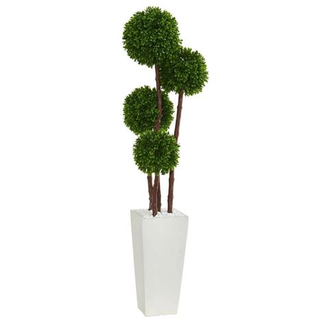 Nearly Natural 4 Ft Boxwood Artificial Topiary Tree In Planter Uv