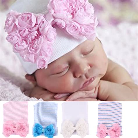 Baby Hat For Newborns Baby Girl Boy Clothes Newborn Bowknot Stripe Hat