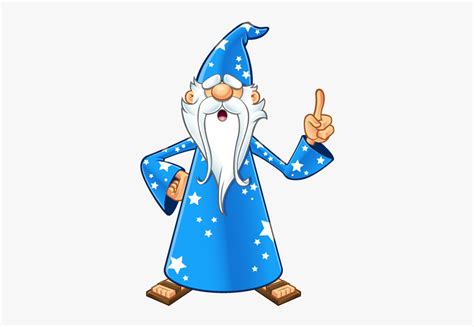 Blue Old Wizard Cartoon Blue Wizard Free Transparent Clipart