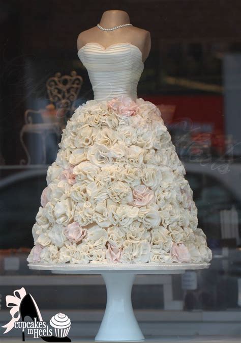 Click here to browse our selection or contact us today! Sculpture Mannequin Bridal Gown Dress Ivory And Hints Of Blush Pink Ruffles | Wedding dress cake ...