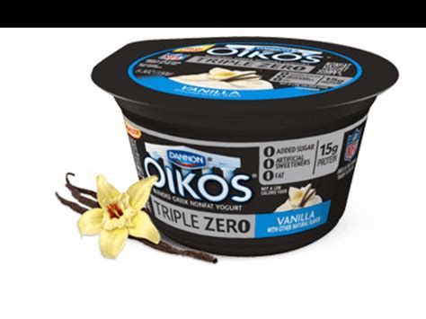 It's the exotic taste of vanilla right. Dannon Triple Zero Vanilla Greek Nonfat Yogurt Nutrition ...
