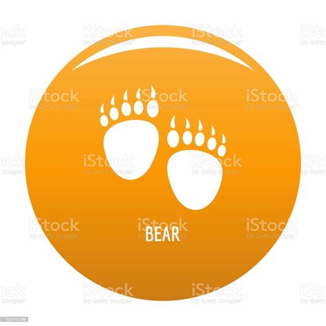 Bear Step Icon Vector Orange Stock Illustration Download Image Now