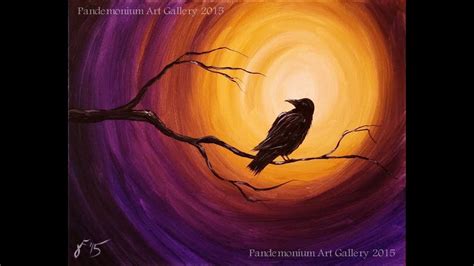 Midnight Raven Acrylic Step By Step Painting On Canvas For Beginners