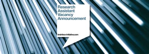 Formulate and test various scientific hypotheses. Research Assistant Vacancy Opportunity | News | Brainbox ...