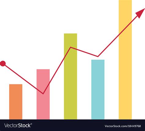 Business Bar Chart With Arrow Going Up Royalty Free Vector