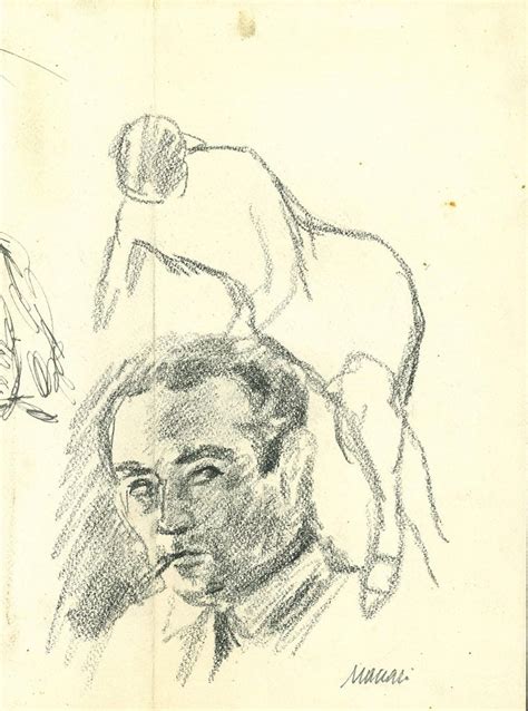 Mino Maccari Portrait Of Man With Collar Drawing By Mino Maccari 1960s For Sale At 1stdibs
