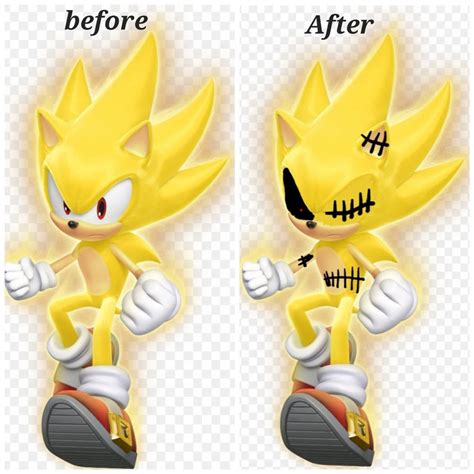 Super Sonic Before And After By Sinkthehedgehog On Deviantart