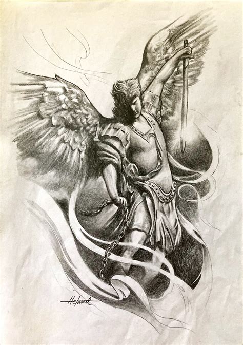 St Michael The Archangel Tattoo Stencil - vrogue.co