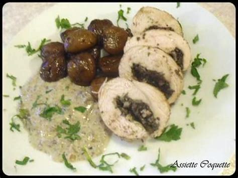 Recette Suprême de Volaille Farci aux Champignons de Paris Marrons et