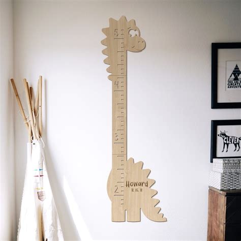 Wood Dino Growth Chart Dinosaur Growth Chart Personalized Etsy
