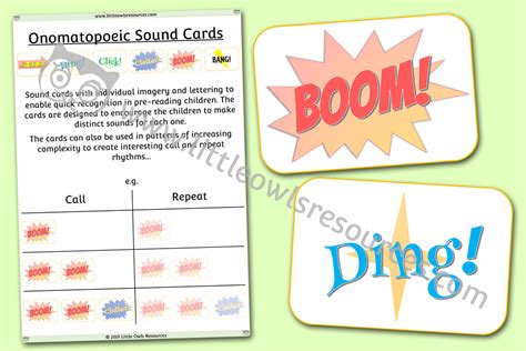 Free Onomatopoeic Sound Cards Printable Early Yearsey Eyfs Resource