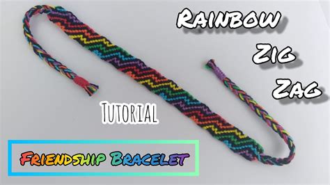 Rainbow Zig Zag Candy Stripe Friendship Bracelet Tutorial Youtube