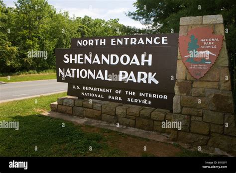 National Park Service Welcome Sign To The North Entrance Of Shenandoah
