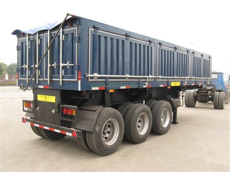 Work by pto supply oil to the cylinder, lifting box till to design angle, cargo slide out, improve unloading. Sinotruk 25CBM 3 axles side tipper semi trailer for sale ...