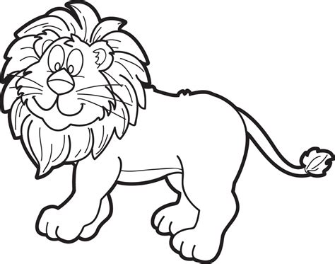 Printable Cartoon Male Lion Coloring Page For Kids Supplyme