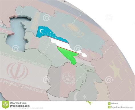 Mappa Dell Uzbekistan Con La Bandiera Illustrazione Di Stock Illustrazione Di Uzbekistan