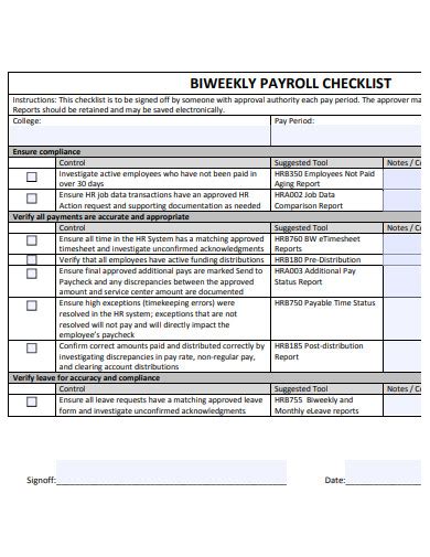 Free 10 Biweekly Payroll Samples In Pdf Ms Word