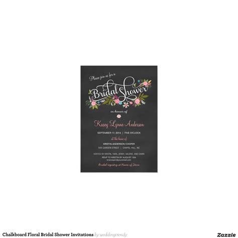 Chalkboard Floral Bridal Shower Invitations 45 X 625 Invitation
